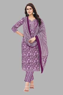 SHREE JEENMATA COLLECTION Printed Kurta, Churidar & Dupatta Set