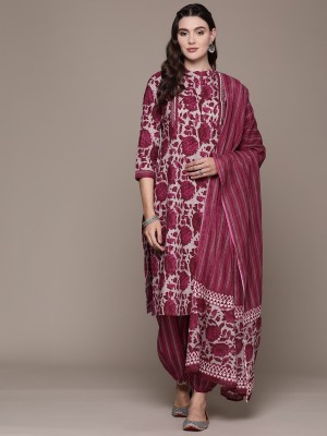 Readiprint Fashions Printed Kurta, Patiala & Dupatta Set