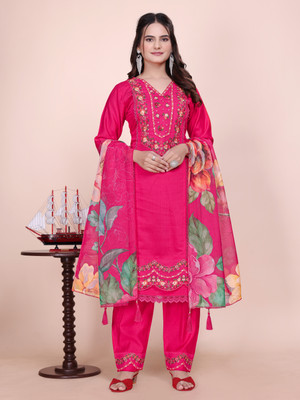 SHARARA CREATION Printed Kurta, Trouser/Pant & Dupatta Set