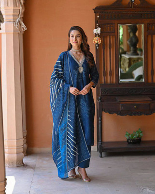 SATAMAR CREATION Embroidered Kurta, Trouser/Pant & Dupatta Set
