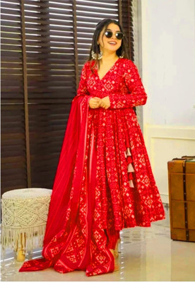PRAVIK Floral Print Kurta, Trouser/Pant & Dupatta Set