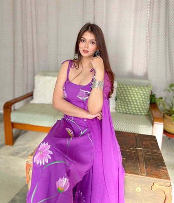 Piu Art Floral Print Kurta, Trouser/Pant & Dupatta Set