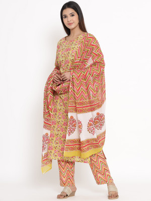 KBZ Printed Kurta, Trouser/Pant & Dupatta Set
