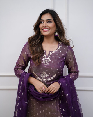 HOUSE OF COMMON Embellished Kurta, Trouser/Pant & Dupatta Set