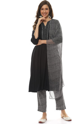 BIBA Printed Kurta, Trouser/Pant & Dupatta Set