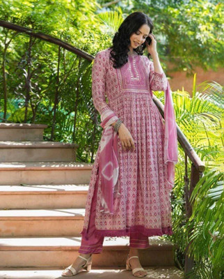 AF ASHA FABRICS Embroidered Kurta, Trouser/Pant & Dupatta Set
