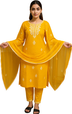 ClassiCove Embroidered Kurta, Trouser/Pant & Dupatta Set