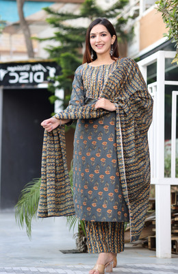 Naiwal Fashion Printed Kurta, Trouser/Pant & Dupatta Set