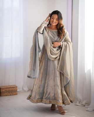LeeliPeeri Designer Embroidered Anarkali Kurta, Bottom & Dupatta Set