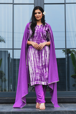 Alasha Self Design Kurta, Palazzo & Dupatta Set
