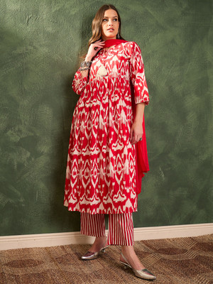 Shae By SASSAFRAS Printed Kurta, Trouser/Pant & Dupatta Set