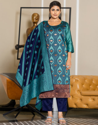 Tasrika Woven, Self Design Kurta, Salwar & Dupatta Set