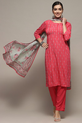 BIBA Solid Kurta, Trouser/Pant & Dupatta Set