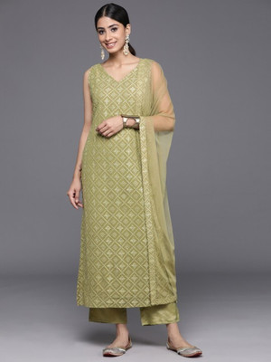 Indravee Embroidered Kurta, Salwar & Dupatta Set