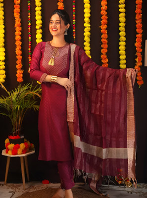 ak fashion mall Self Design Kurta, Trouser/Pant & Dupatta Set