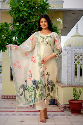 RUSAT Printed Kurta, Trouser/Pant & Dupatta Set
