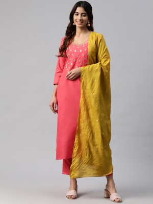 YURI'S Solid Kurta, Trouser/Pant & Dupatta Set