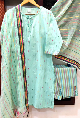 ALISHA CREATIONS Striped Kurta, Trouser/Pant & Dupatta Set