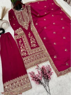 PILUDI Embroidered Kurta, Salwar & Dupatta Set
