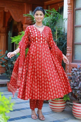 Mohini Fashion Floral Print Anarkali Kurta, Bottom & Dupatta Set