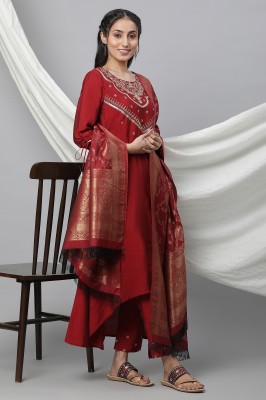 Aurelia Solid Kurta, Trouser/Pant & Dupatta Set