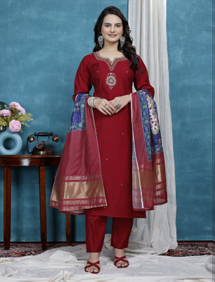 shankhpushpi Embellished Kurta, Trouser/Pant & Dupatta Set