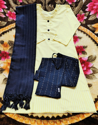 UMI CREATION Striped Kurta, Trouser/Pant & Dupatta Set