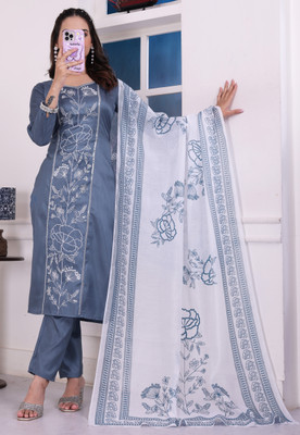 Avnisa Enterprise Embroidered Kurta, Trouser/Pant & Dupatta Set