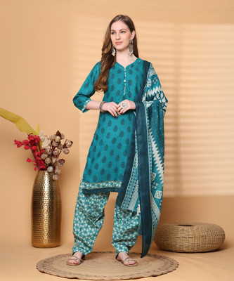 VihaanExim Printed Kurta, Patiala & Dupatta Set