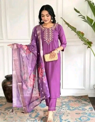 Mann Fashion Embroidered Kurta, Salwar & Dupatta Set
