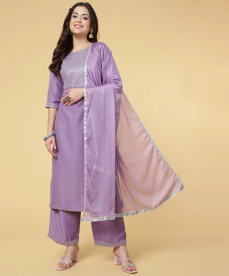 CLAVINET Embroidered Kurta, Trouser/Pant & Dupatta Set