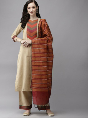 Thezaara Solid Kurta, Palazzo & Dupatta Set