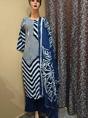 kaushlya collection Solid Kurta, Palazzo & Dupatta Set