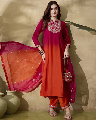 Tasrika Embroidered Kurta, Trouser/Pant & Dupatta Set
