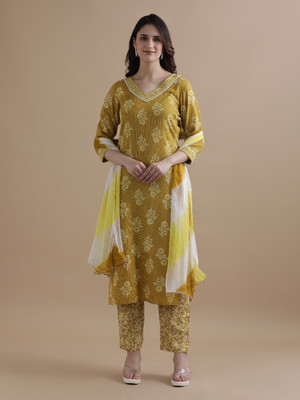 Jaipur Kurti Printed Kurta, Trouser/Pant & Dupatta Set