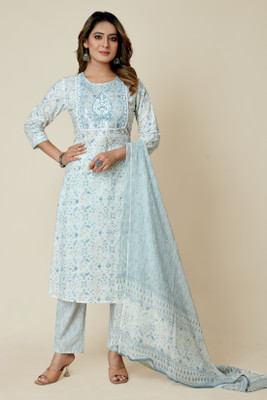 SARRAS Printed Kurta, Trouser/Pant & Dupatta Set