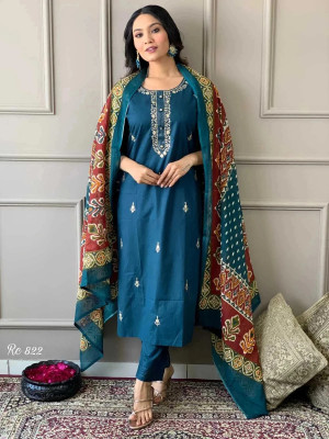 Talavadi Embroidered Kurta, Salwar & Dupatta Set