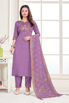 ShreeVastra Solid Kurta, Trouser/Pant & Dupatta Set