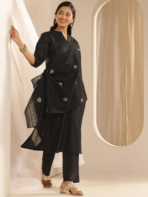 TRANDTIDE Solid Kurta, Trouser/Pant & Dupatta Set