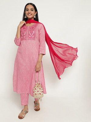 aayusika Embroidered Kurta, Trouser/Pant & Dupatta Set