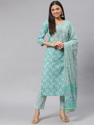 DIVENA Printed Kurta, Trouser/Pant & Dupatta Set