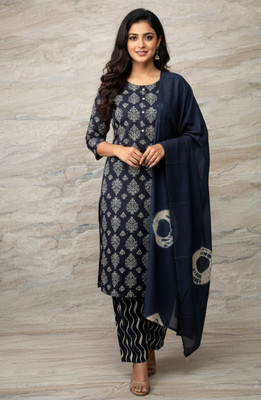 Manila creations Floral Print Kurta, Trouser/Pant & Dupatta Set