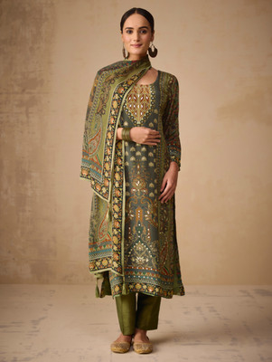 WomenPlus Embellished Kurta, Trouser/Pant & Dupatta Set