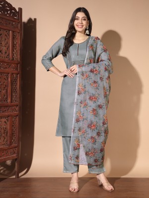 Diva's Choice Embroidered Kurta, Trouser/Pant & Dupatta Set