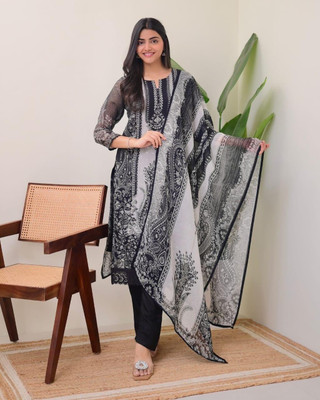 AnAdhTex Printed Kurta, Trouser/Pant & Dupatta Set