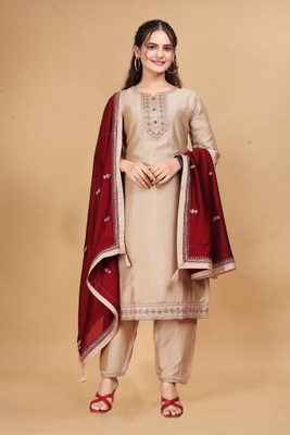 alteroutfit Self Design Kurta, Trouser/Pant & Dupatta Set