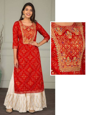 HANIYAAA Embroidered Kurta, Sharara & Dupatta Set