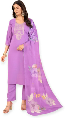 akecomemporium Embellished Kurta, Trouser/Pant & Dupatta Set