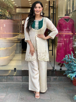 CHAMUNDAART Women Kurti Palazzo Set