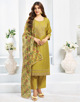 Tasrika Embellished, Embroidered Kurta, Salwar & Dupatta Set